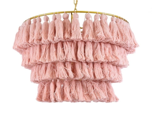 Φωτιστικό Οροφής Κρεμαστό Missoula 02090 Boho 1xE27 IP20 60x40cm Pink GloboStar