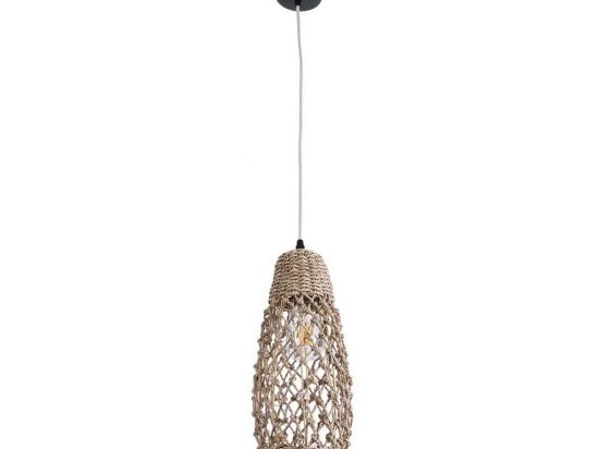Φωτιστικό Οροφής Κρεμαστό Ecuador 02119 Boho 1xE27 IP20 15x35cm Beige GloboStar
