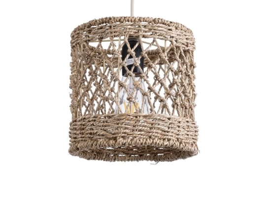 Φωτιστικό Οροφής Κρεμαστό Ecuador 02120 Boho 1xE27 IP20 20x20cm Beige GloboStar