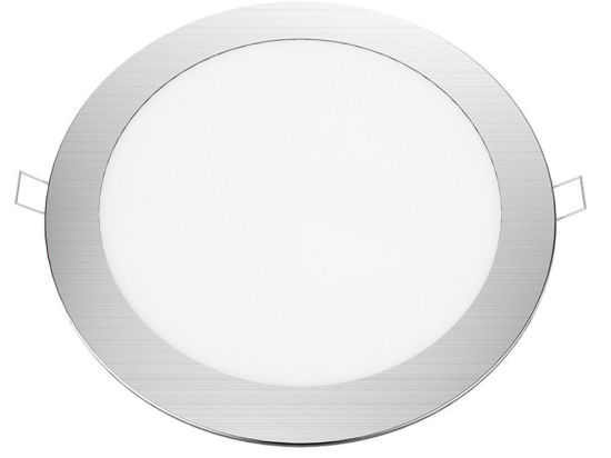 Panel Led Χωνευτό Plato1865RNM 18W 6500K 1510lm Nickel Aca Στρόγγυλο Αλουμίνιο