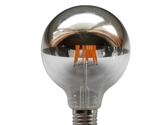 Λαμπτήρας Led Globe956wwDims E27 6W 2700K 690lm Half Silver Aca