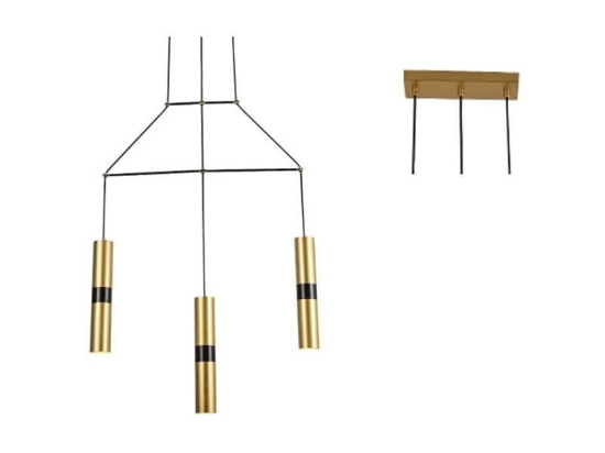 Φωτιστικό Οροφής - Ράγα HM853P66BR 3XGU10 66X8XH150 Brass Aca Decor Μέταλλο