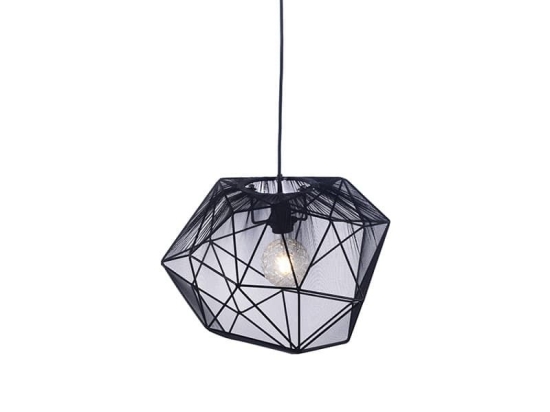 Φωτιστικό Οροφής EF07P142BK 1ΧΕ27D42XH120 Black Aca Decor Μέταλλο,Ύφασμα
