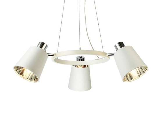 Φωτιστικό Οροφής EG213P63WH 3ΧΕ14 D63XH100 White Aca Decor Μέταλλο,Ύφασμα