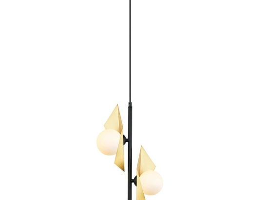 Φωτιστικό Οροφής HL42592P25BG 2ΧG9 26Χ19ΧΗ118 Gold-Black Aca Decor Μέταλλο,Γυαλί
