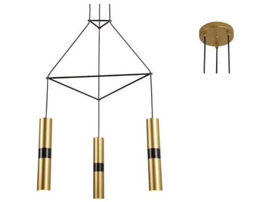 Φωτιστικό Οροφής HM853P56BR 3XGU10 56X49XH150 Brass Aca Decor Μέταλλο