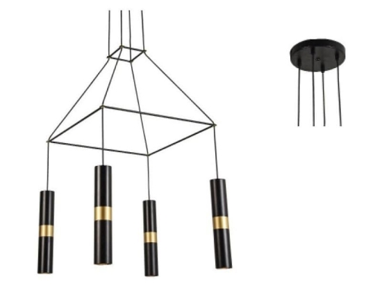Φωτιστικό Οροφής HM854P56BK 4XGU10 56X56XH150 Black Aca Decor Μέταλλο