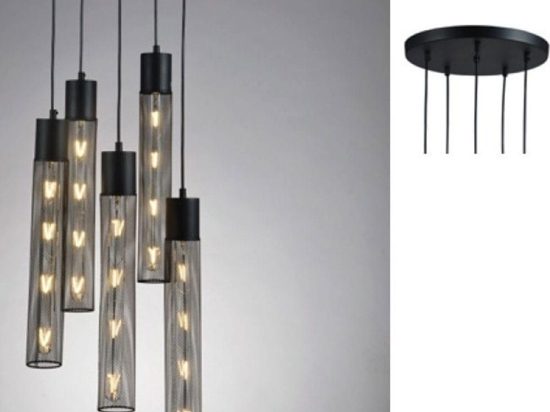 Φωτιστικό Οροφής OD605P35BK 5ΧΕ27 D35XH120 Black Aca Decor Μέταλλο