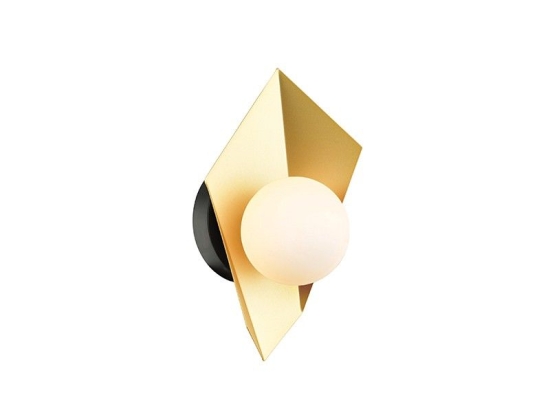 Φωτιστικό Τοίχου - Απλίκα HL42591W28BG 1ΧG9 16Χ14Χ28 Gold-Black Aca Decor Μέταλλο,Γυαλί