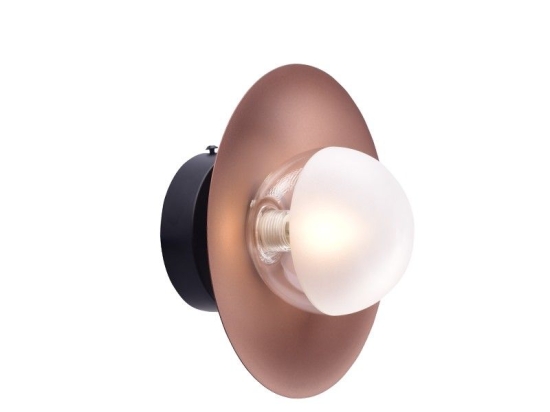 Φωτιστικό Τοίχου - Απλίκα HL4301W20BC 1ΧG9 D20X15 Copper-Black Aca Decor Μέταλλο,Γυαλί