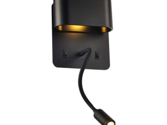 Φωτιστικό Τοίχου - Απλίκα Led V86LEDW45BK 8W 3000K 640lm 16Χ9Χ45 Black Aca Decor Μέταλλο