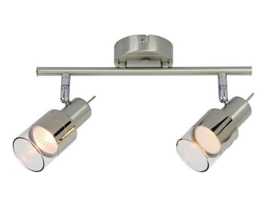 Φωτιστικό Οροφής - Σποτ MC6562 2ΧGU10 Nickel Platinum Aca Decor Μέταλλο,Γυαλί