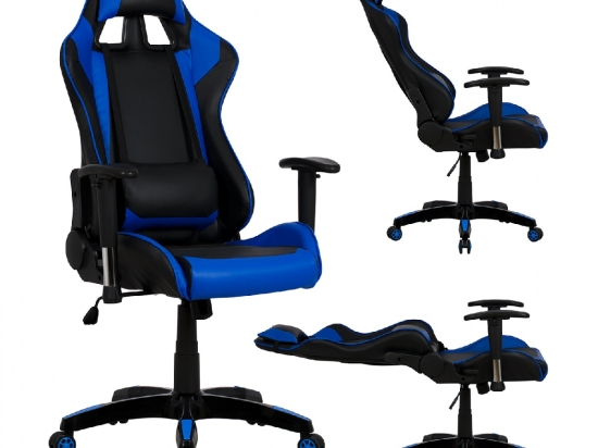 ΠΟΛΥΘΡΟΝΑ ΓΡΑΦΕΙΟΥ GAMING ZAYN HM1056.08 ΜΑΥΡΟ-ΜΠΛΕ PU 67x70x134 cm