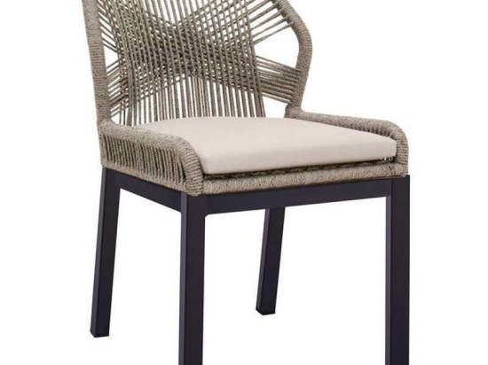 Καρέκλα Αλουμινίου Grey Με Σχοινί 56x60x83 Beige HM5547.02