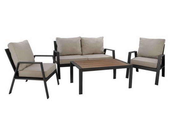Σετ Σαλόνι 4τμχ HM5128.12 Σκούρο Γκρι 70x79x90cm 4 Θέσεων