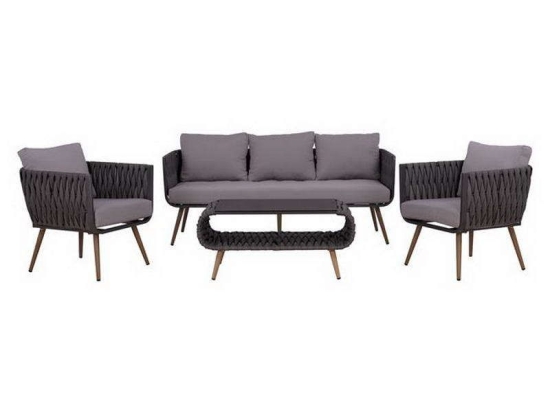 Σετ Σαλόνι 4τμχ HM5282.11 Γκρι 182x67x71cm 5 Θέσεων