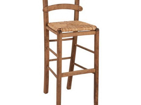 Σκαμπό Καρφωτό HM10372.01 Καρυδί 40x42x105cm Ξύλο,Ψάθα