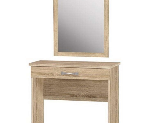 Τουαλέτα Με Συρτάρι & Καθρέπτη HM10156 Sonama 80x40x76cm Μελαμίνη
