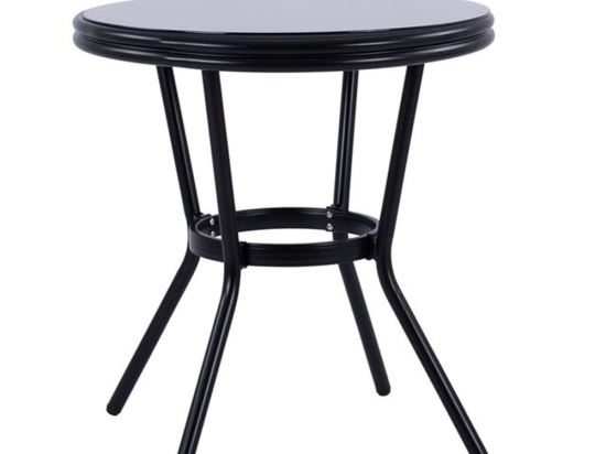 Τραπέζι Bamboo Look HM5532.02 Μαύρο Φ70cm