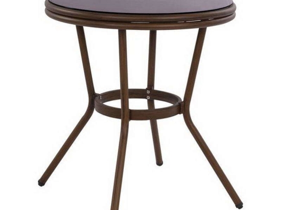 Τραπέζι Bamboo Look HM5532.03 Καφέ Φ70cm