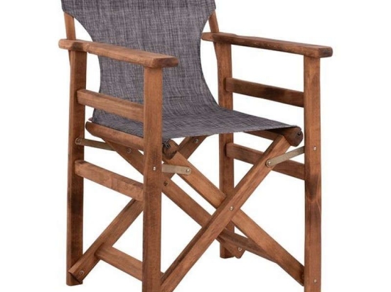 Καρέκλα Σκηνοθέτη Λήμνος Με Textilene 57x54x88,5 HM10368.10 Grey