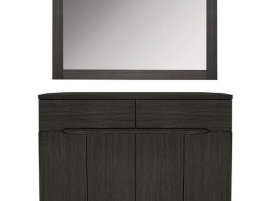 Μπουφές Με Καθρέπτη 120x40x80 HM10190.01 Zebrano Μελαμίνη