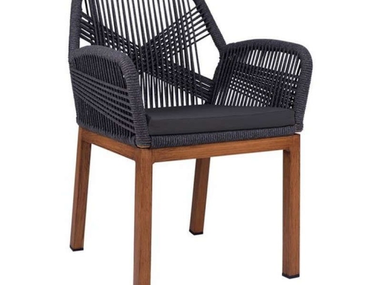 Πολυθρόνα Αλουμινίου Bamboo Look Με Σχοινί 56x58x82,5 HM5543 Grey