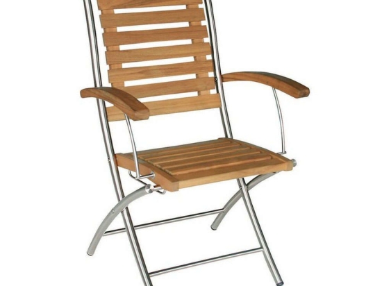 Πολυθρόνα Πτυσσόμενη Ξύλινη 58x57x96 Sie-A Teak