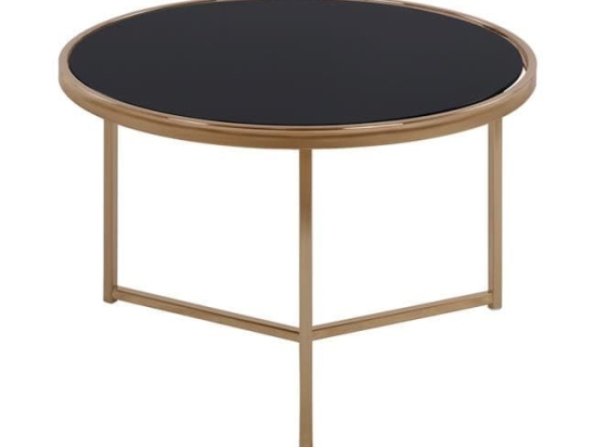 Τραπέζι Στρογγυλό Francesco Black-Gold Φ62X43 HM8607