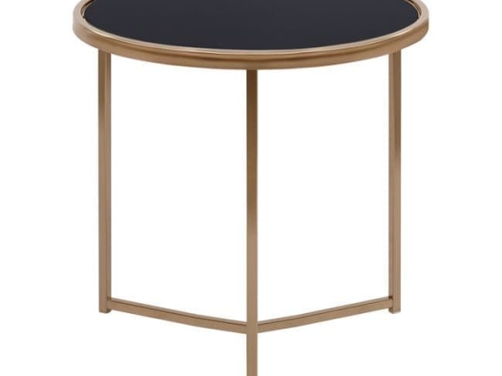 Τραπέζι Στρογγυλό Francesco Black-Gold Φ52X53 HM8608