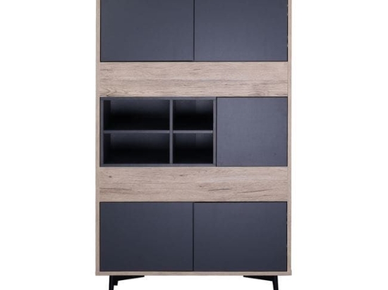 Βιβλιοθήκη Margarit HM8678 Black-Natural 78x39x130Υ εκ.