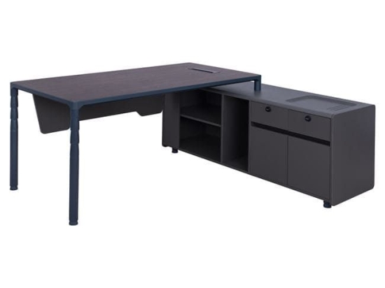 Γραφείο Δεξιά Γωνία HM2093R Grey & Wenge 183X160X76Υεκ.