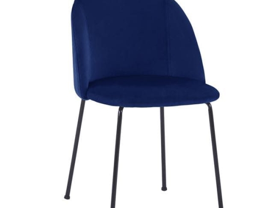 Καρέκλα Clara Blue HM8545.08 50x54x79Υ εκ. Σετ 2τμχ Βελούδο, Μέταλλο