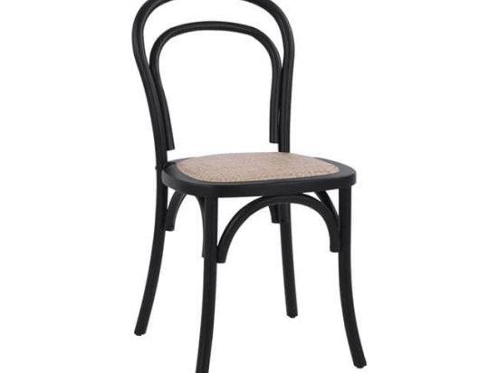 Καρέκλα Βιέννης Aliyah Black HM8644.02 45x54x89 εκ. Ξύλο,Ψάθα