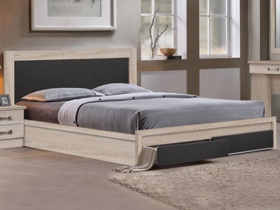 Κρεβάτι Capri HM312.04 Με 2 Συρτάρια Sonama-Grey 150x200εκ. Διπλό Μελαμίνη