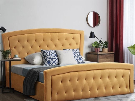 Κρεβάτι Odelia Gold Με Αποθηκευτικό Χώρο 160x200 HM581.07 Υπέρδιπλο Βελούδο
