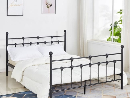 Κρεβάτι 150Χ200 Black HM575.01 Διπλό Μέταλλο
