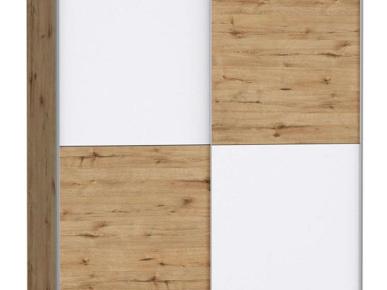 Ντουλάπα Δίφυλλη Συρόμενη Μegan HM2366.01 170,3x61,2x191cm Natural-White Δίφυλλη