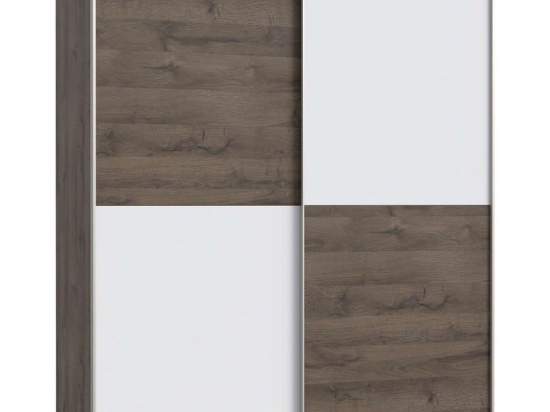 Ντουλάπα Δίφυλλη Συρόμενη Megan HM2366.05 170,3x61,2x191cm Walnut-White Δίφυλλη Μελαμίνη