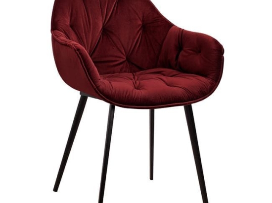 Πολυθρόνα Bethany Red HM8489.04 58Χ63Χ84Υ εκ. Βελούδο, Μέταλλο