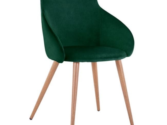 Πολυθρόνα Ivy Dark Green HM8546.03 55x55x80Υ εκ. Σετ 2τμχ Βελούδο, Μέταλλο