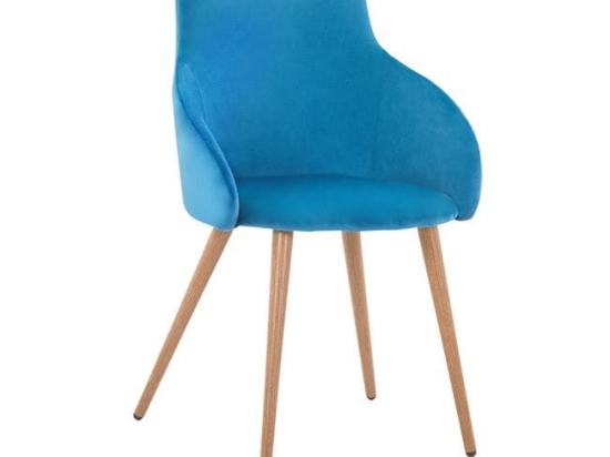 Πολυθρόνα Ivy Turkuaz HM8546.09 55x55x80Υ εκ. Σετ 2τμχ Βελούδο, Μέταλλο