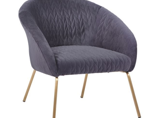 Πολυθρόνα Joyce Grey HM8549.01 80X76X75Y εκ. Βελούδο, Μέταλλο