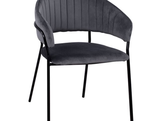 Πολυθρόνα Theodore HM8520.01 Grey 55x50x82Υ εκ. Σετ 2τμχ Βελούδο, Μέταλλο