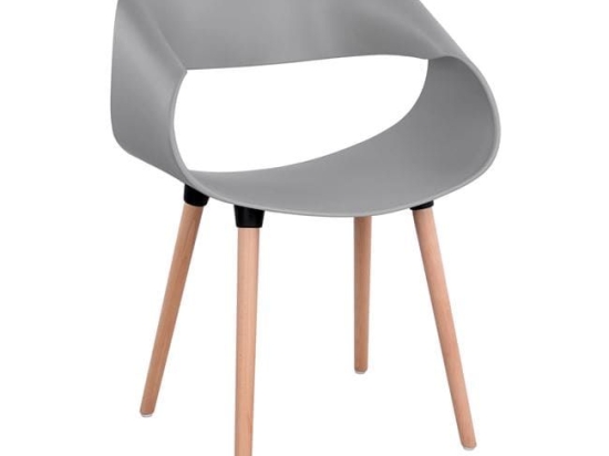 Πολυθρόνα Maggie HM8600.10 Grey 59x53x80Υ εκ. Σετ 2τμχ Ξύλο,Πολυπροπυλένιο