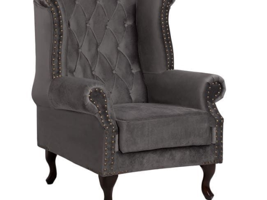 Πολυθρόνα-Μπερζέρα Grey T.Chesterfield Polina 83x75x107Yεκ.HM0053.10 Βελούδο