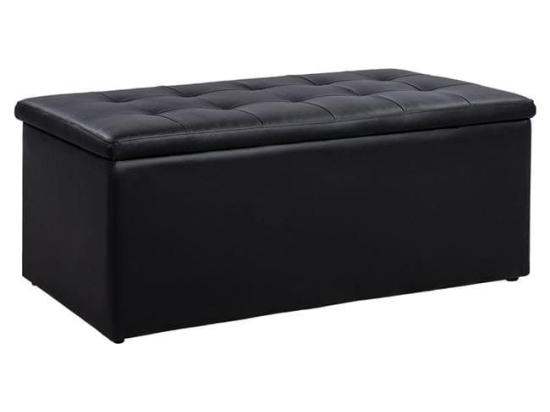 Σκαμπό Με Αποθηκευτικό Χώρο Triscube Black HM223.01 121x51.5x50Υ εκ. Τεχνόδερμα