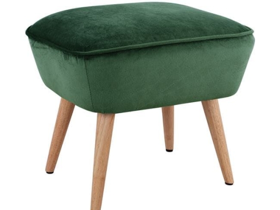 Σκαμπό Υποπόδιο Emilie HM8393.03 Dark Green 52x36x41Υ εκ. Βελούδο