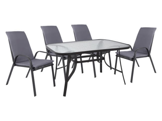 Τραπεζαρία Σετ 5Τμχ 120X70 HM10567.01 Grey 4 Θέσεων