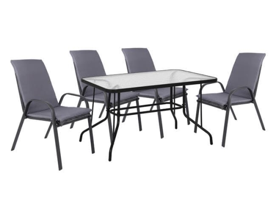 Τραπεζαρία Σετ 5Τμχ 120X70 HM10568.01 Grey 4 Θέσεων